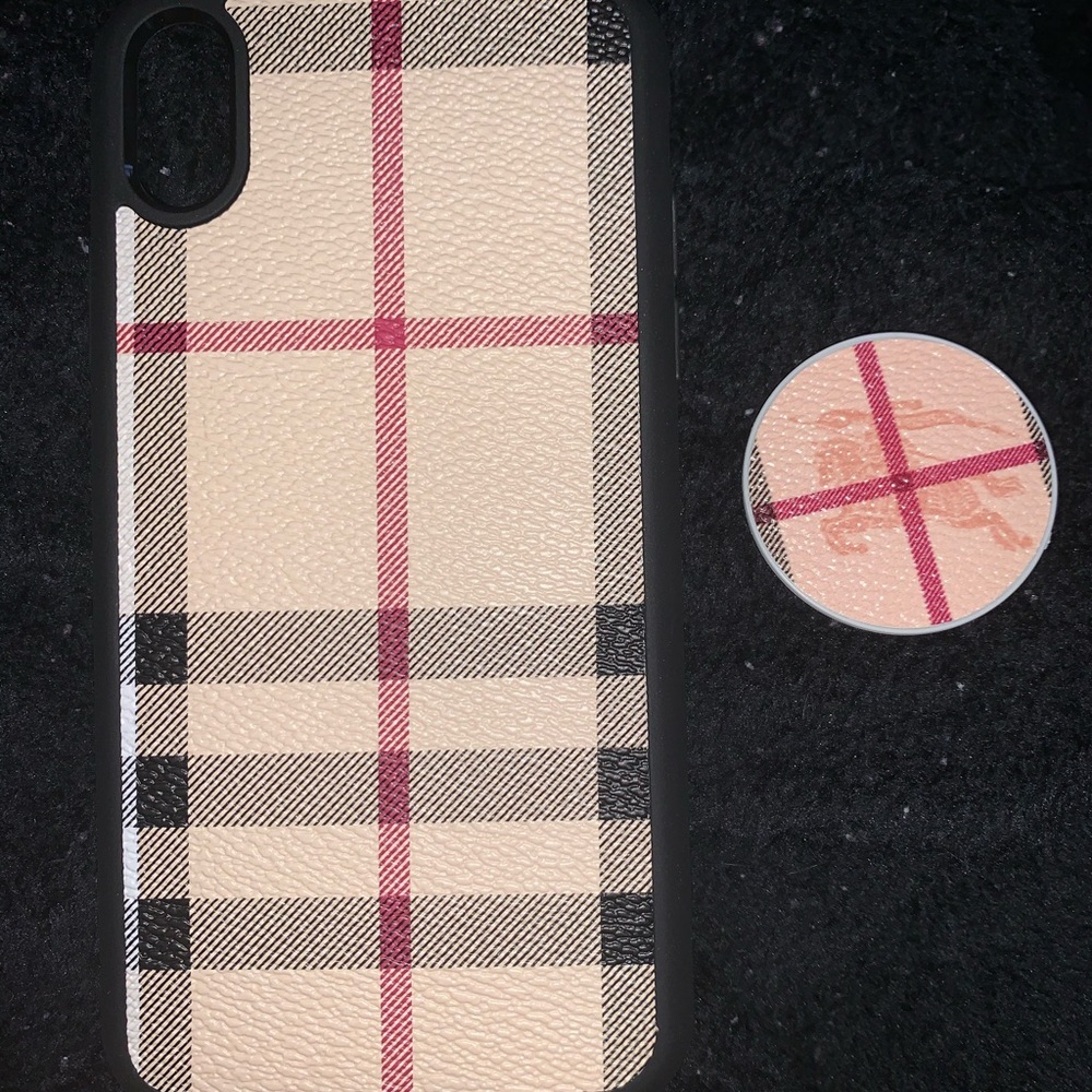 Burberry Iphone Xr Case With Matching Pop Socket. - image 1